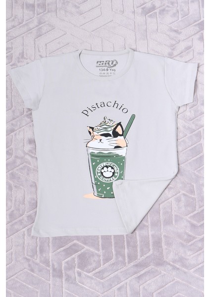 Kız Çocuk Tshirt Pistachio Baskılı Bisiklet Yaka E2 fiyatları