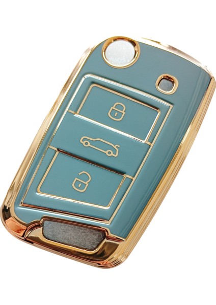 Polo 6 Golf 7 Octavia Leon Uyumlu Mqb Nano Kumanda Anahtar Kılıfı Oto Anahtarlık Gri Gold fiyatları