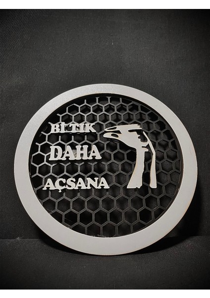 20 cm Midrange Kapağı Bi Tık Daha Açsana Yazılı 1 Takım Midrange Hoparlör Kapağı 2 Adet