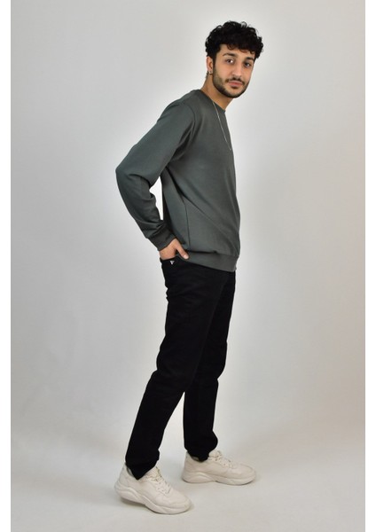 Erkek Likrali Sıfır Yaka Sweatshirt modelleri