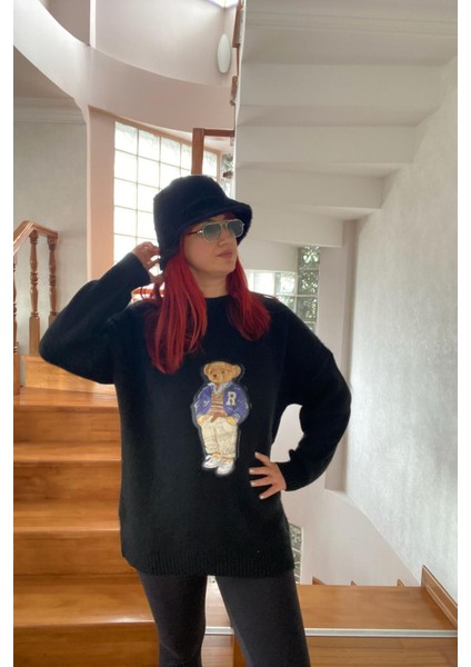 Siyah Ayıcıklı Triko Kazak modelleri