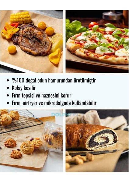 Fırın Pişirme Kağıdı 100 Adet Yapışmaz Ağartılmamış Yağlı Yüzey Ultra Kalın Kağıt Çok Amaçlı Kullanım