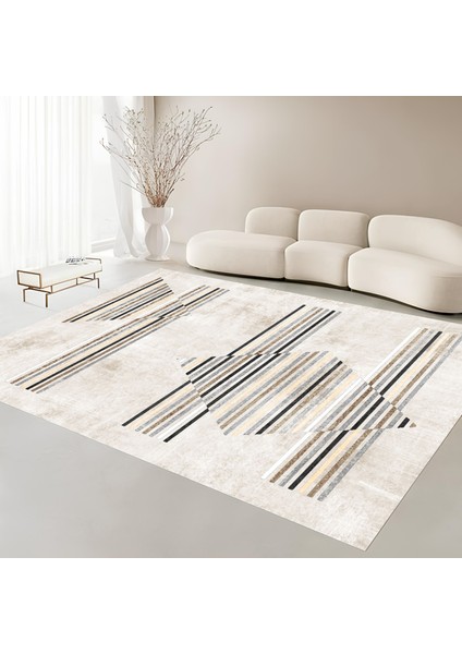 Premium Kalite Kaymaz Taban Silinebilir Salon Mutfak Koridor Halısı Krem G329