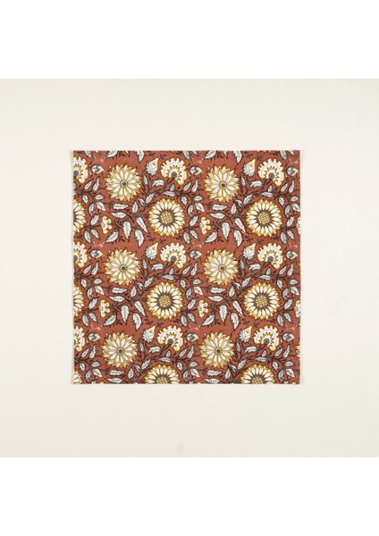 Bundı El Baskısı 2'li Pamuk %100 Pamuk Peçete 45x45 Cm Kiremit