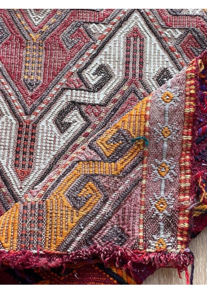 49 x 80 cm El Dokuma Rustik Desenli Küçük Kilim, Kahverengi & Kırmızı Küçük Boy Anadolu Kilim modelleri