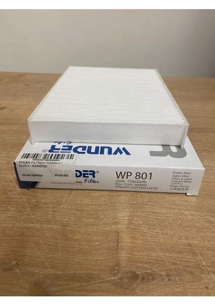 Wunder WP801 Polen Filtresi Renault Clıo Iı Clıo Symbol -Iı-Iıı Kangoo Megane I Nıssan Kubıstar 1.2 - 1.5 - 1.4 7700424098