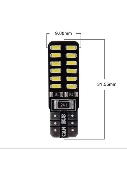 T10 Dipsiz W5W 24 LED Beyaz Park Ampulü 2ADET Güçlü Işık fiyatları