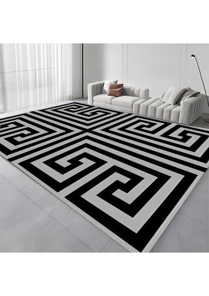 Premium Kalite Kaymaz Taban Silinebilir Salon Mutfak Koridor Halısı Siyah G324