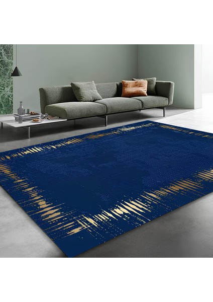 Premium Kalite Kaymaz Taban Silinebilir Salon Mutfak Koridor Halısı Lacivert G840 41 42 43 44 45