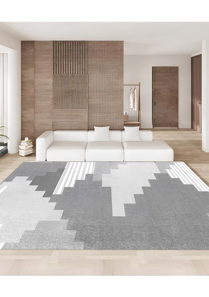 Premium Kalite Kaymaz Taban Silinebilir Salon Mutfak Koridor Halısı Gri G1016 17