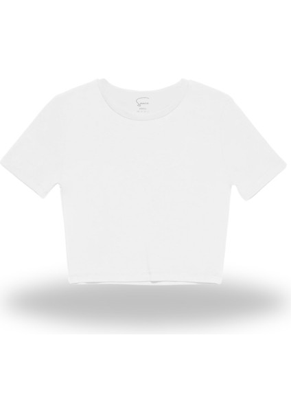 Kadın Kısa Kollu Likralı Vücudu Saran Bisiklet Yakalı Crop T-Shirt fiyatları