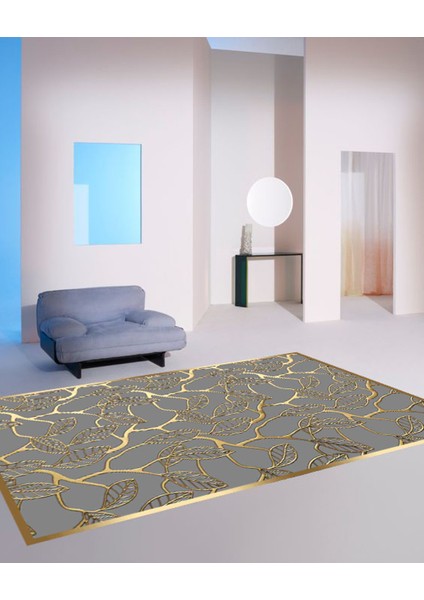 Premium Kalite Kaymaz Taban Silinebilir Salon Mutfak Koridor Halısı Gold S613 14