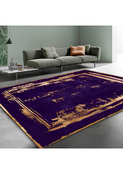 Premium Kalite Kaymaz Taban Silinebilir Salon Mutfak Koridor Halısı Mor G836 37 38 39