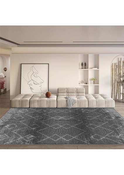 Premium Kalite Kaymaz Taban Silinebilir Salon Mutfak Koridor Halısı Antrasit S799