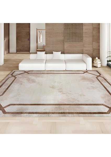 Premium Kalite Kaymaz Taban Silinebilir Salon Mutfak Koridor Halısı Kahve G657