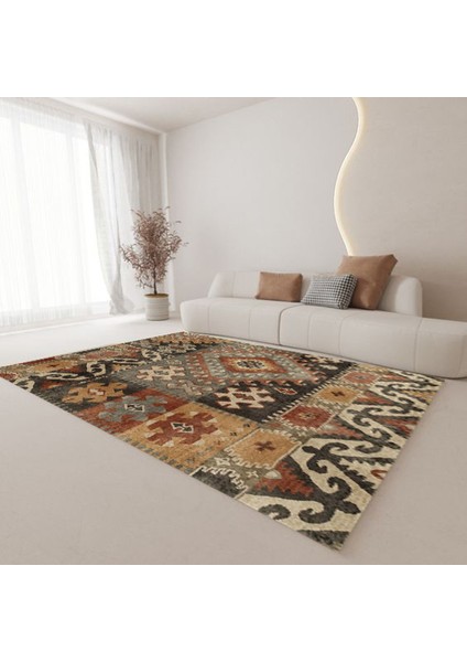 Premium Kalite Kaymaz Taban Silinebilir Salon Mutfak Koridor Halısı Vizon 4320
