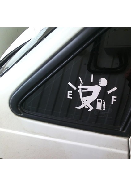 Araba Yakit Deposu Kapagi Sticker Araba Sticker Oto Sticker. Beyaz.