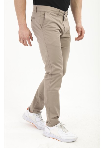 Erkek Rahat Kalıp Likralı Esnek Yan Cep Saten Pantolon