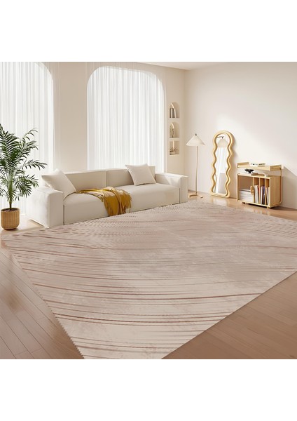 Premium Kalite Kaymaz Taban Silinebilir Salon Mutfak Koridor Halısı Pudra G242