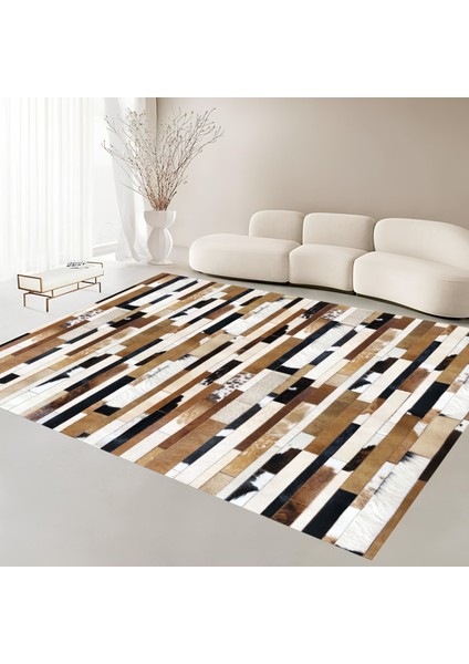 Premium Kalite Kaymaz Taban Silinebilir Salon Mutfak Koridor Halısı Vizon 4202