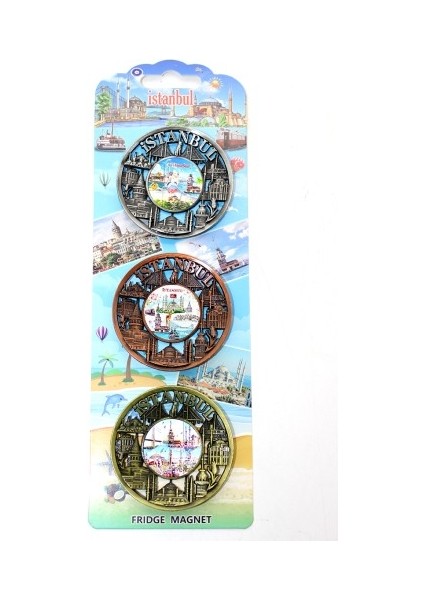 Istanbul Temalı Metal Magnet 3'lü Set Model 1