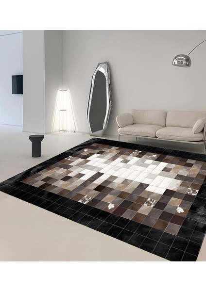 Premium Kalite Kaymaz Taban Silinebilir Salon Mutfak Koridor Halısı Siyah 4200
