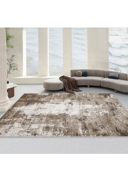 Premium Kalite Kaymaz Taban Silinebilir Salon Mutfak Koridor Halısı Kahve S294 95