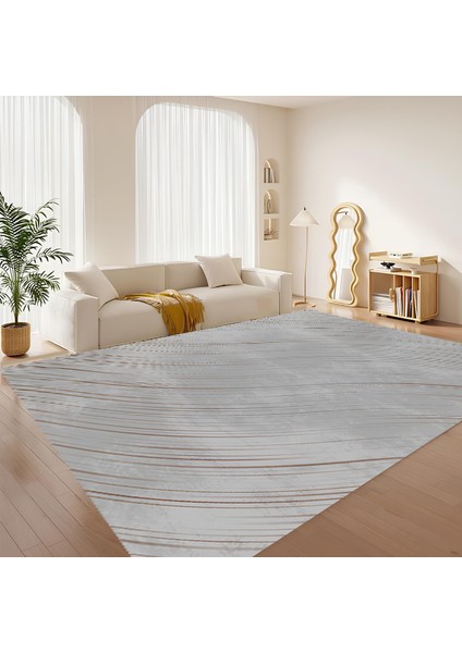 Premium Kalite Kaymaz Taban Silinebilir Salon Mutfak Koridor Halısı Gri G242