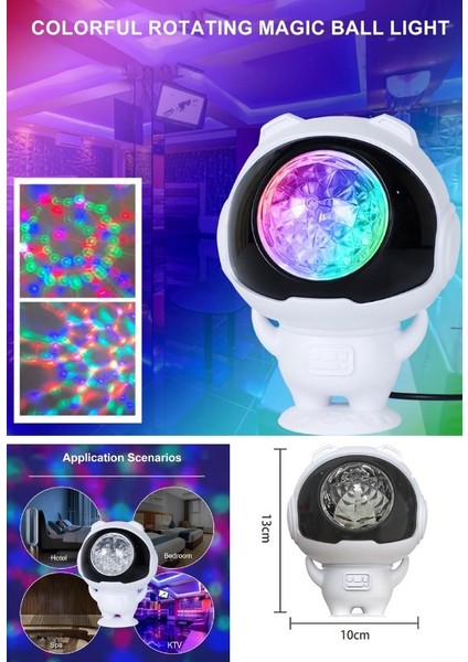 Yeni Nesil Dönen Disco Topu Astronot Gece Lambası Usb'li Parti Disco Topu