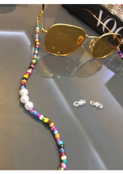 3 Incili Iri Kum Boncuk Gözlük Zinciri fiyatları