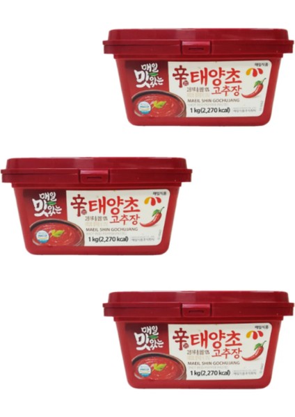 3'lü Set Gochujang Kore Acı Biber Salçası 1kg