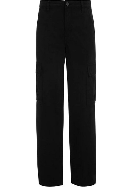 Guess Kadın Yüksek Bel Siyah Relaxed Fit Cargo Pantolon fiyatları