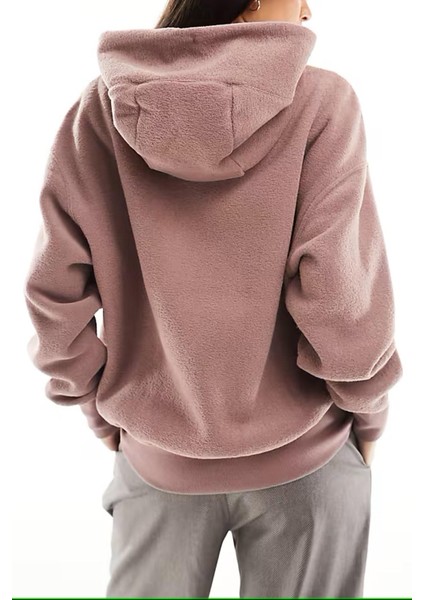 Sportswear Phoenix Plush Oversize Hoodie Kadın Peluş Kapüşonlu Sweatshirt Yıldız Moru Kahve fiyatları