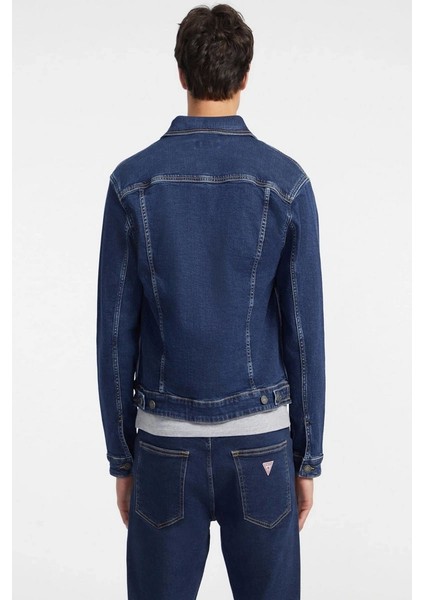 Guess Slim Fit Denim Klasik Erkek Ceket Trucker Jacket Stili modelleri