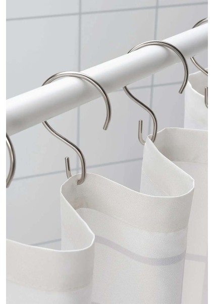 Banyo Duş Perdesi Halkası Paslanmaz Çelik 12 Adetli Set LC024