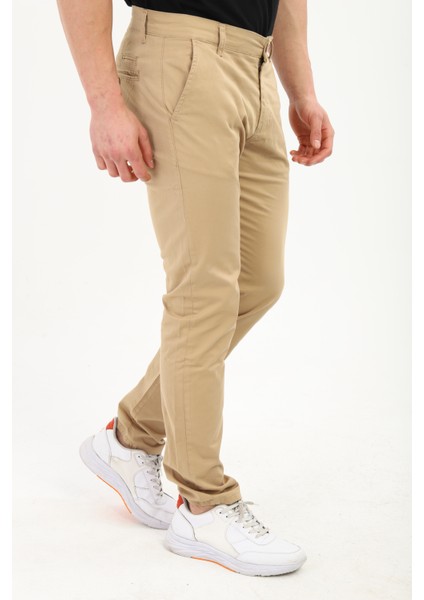 Erkek Rahat Kalıp Likralı Esnek Yan Cep Saten Pantolon