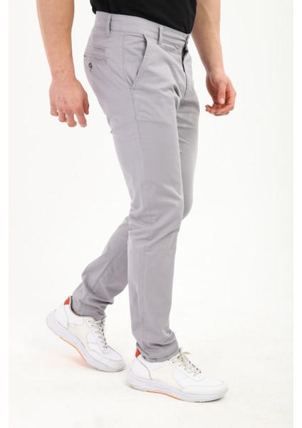 Erkek Rahat Kalıp Likralı Esnek Yan Cep Saten Pantolon