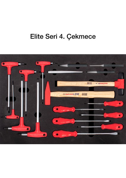 Elite Serisi Takım Dolabı 7 Çekmeceli Full Dolu (139 Parça)