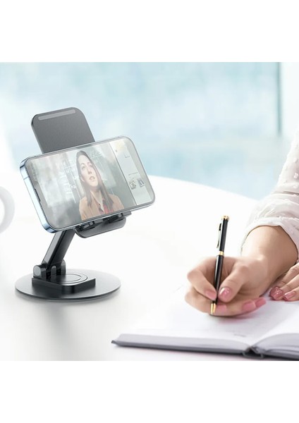Masaüstü Telefon Tutucu 360 Derece Metal Taban Soğutucu Kanallı Tasarım