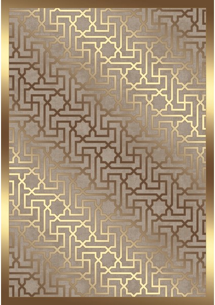 Premium Kalite Kaymaz Taban Silinebilir Salon Mutfak Koridor Halısı Gold G412