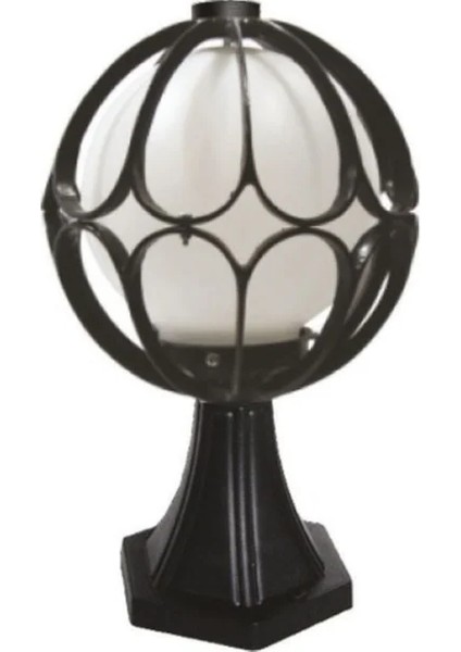 Papatya Set Üstü Fener Bahçe Aydınlatma Armatürü (Siyah)