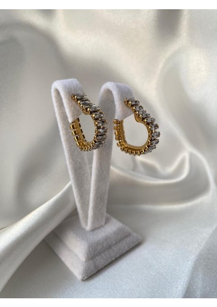 Joc Baget Gold Kalp Çelik Küpe
