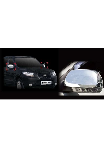 Hyundai Santa Uyumlu Fe 2006 2009 Ayna Kapağı Abs (Plastik) Krom
