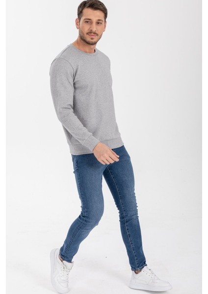 İnterlong Yuvarlak Yaka Uzun Kollu Regular Fit Sweatshirt
