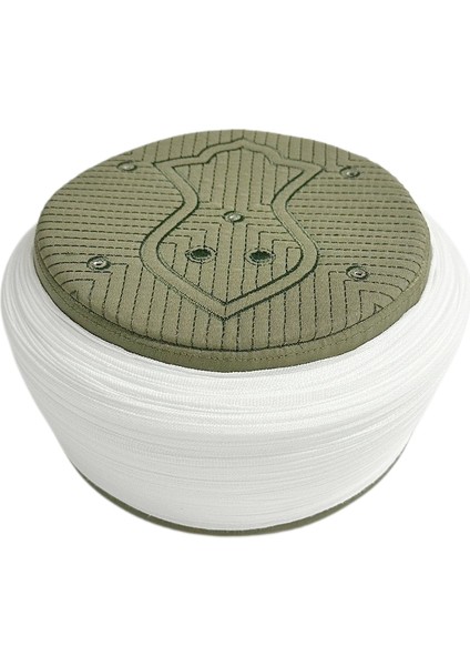 Namaz Sarığı-Beyaz Kumaş-Yeşil Takke-Nâli Şerif-4 Metre