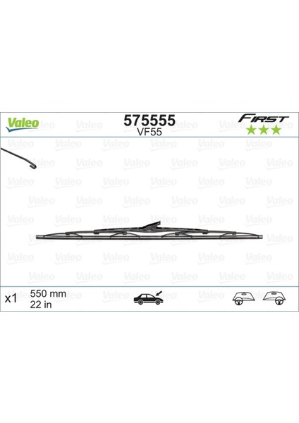 Silecek Süpürgesi 55CM X1 Normal Tip First Üniversal 11
