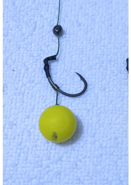 5 Adet 14 mm Sarı Pop Up'lı Sazan Rig Takımı