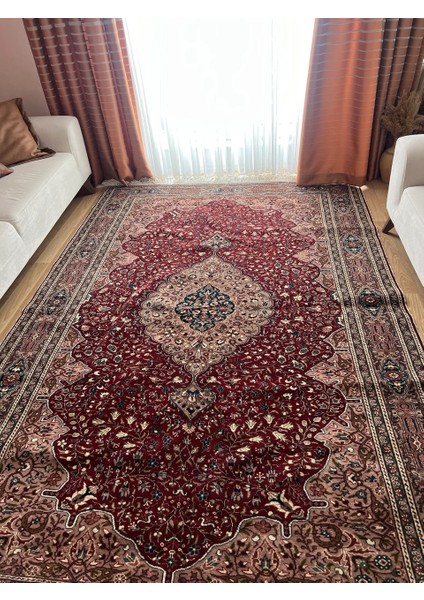 193X293 cm Büyük Boy Türk El Dokuma Halı, Kırmızı Renkli Çiçek Desenli, Harika Ev ve Ofis Dekoru fiyatları