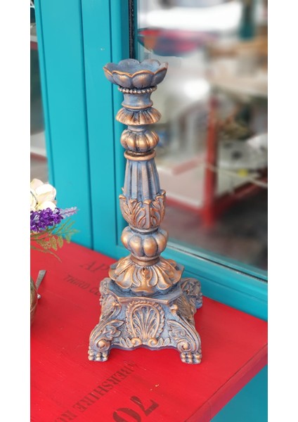 Dekoratif El Boyaması Eskitme Şamdan Mumluk fırsatları