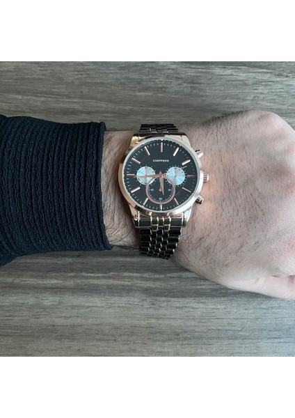 Lüks Spor Erkek Kol Saati - Siyah Renk, Gold Kasa, KS1073